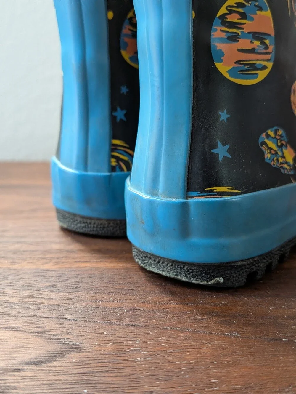Cat & Jack Blue Galaxy Space Kids Toddlers Rain Boots Size 6